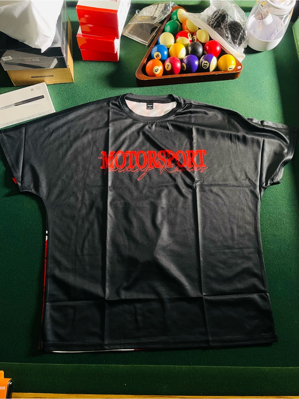 Motorsport Graphic Tee - Black with Red Logo